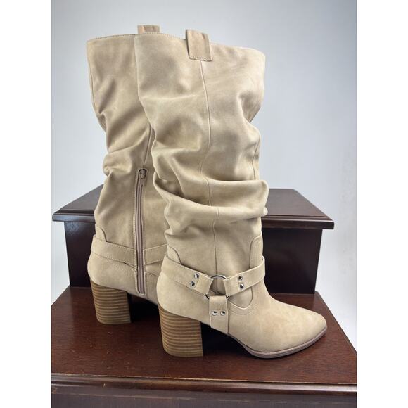 Dolce Vita Womens Beige Tris Knee High Block Heeled Booties Size US 8 - Picture 3 of 15